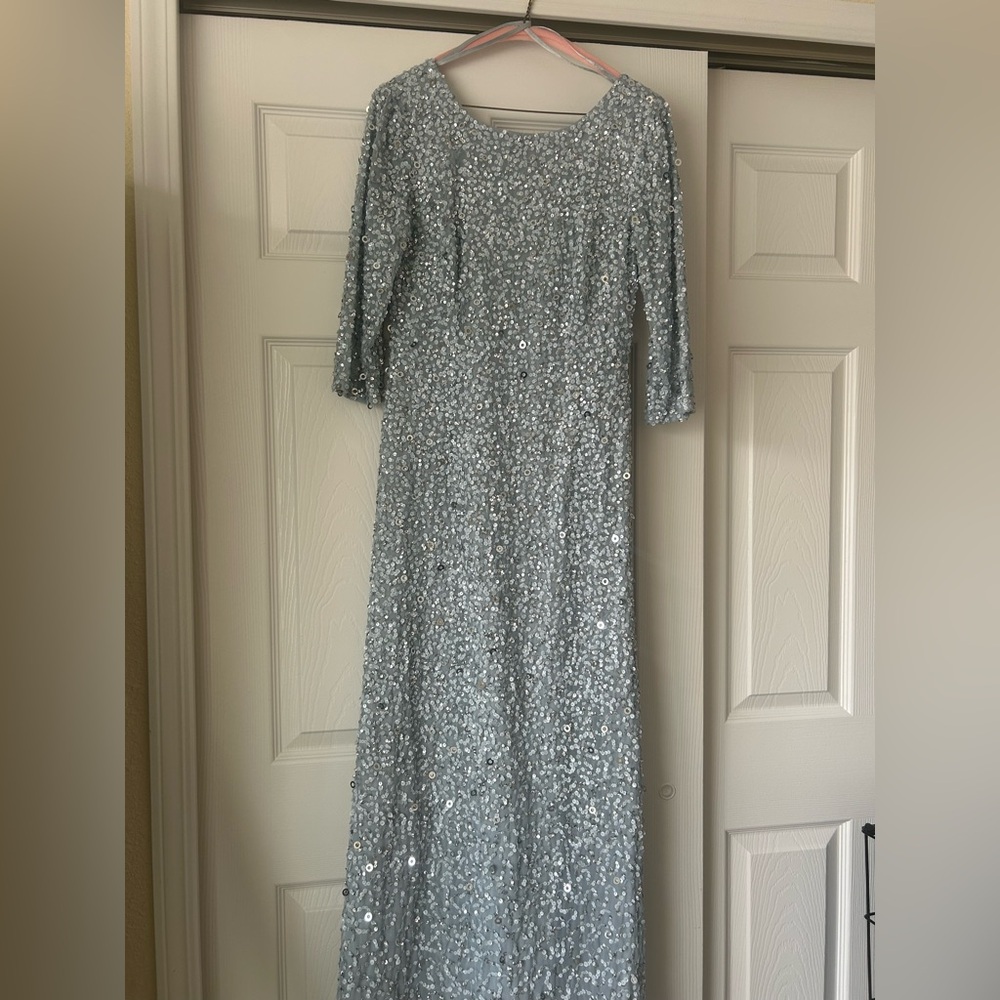 Elegant Baby Blue Sequin Dress